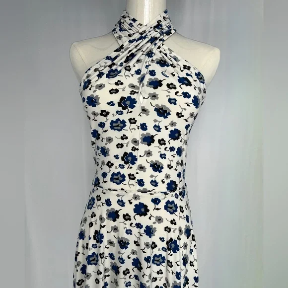 FREE PEOPLE - Floral High Neck Criss-Cross Dress - Picture 2 of 12